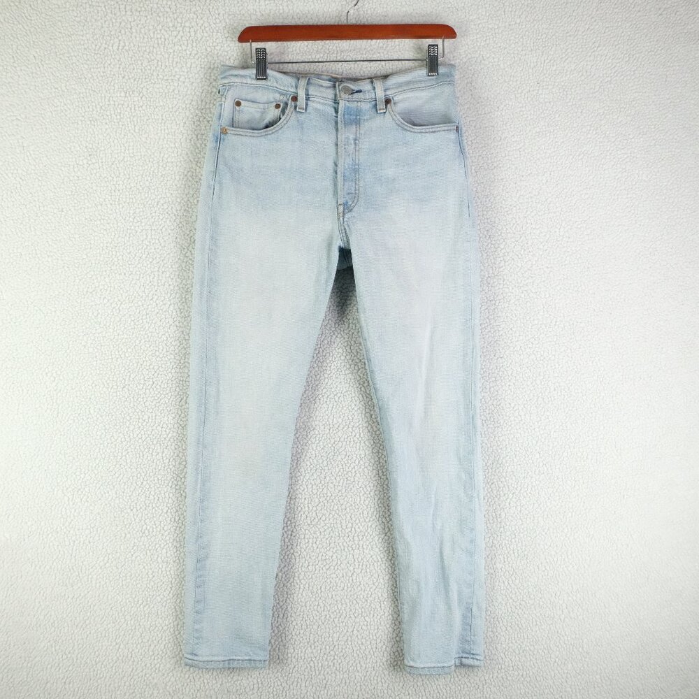 Levis 501S Jeans Womens 29 28L Blue Light Wash Straight Leg Button Fly